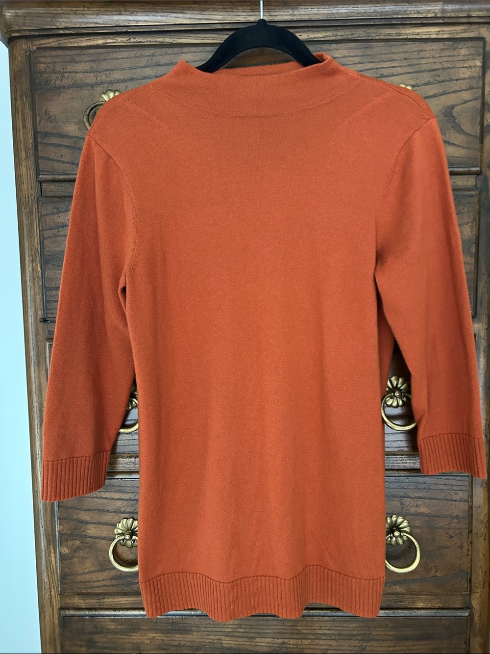 IMAN Burnt Orange Mock-Neck Sweater, Size M